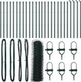 vidaXL Hexagonal Wire Mesh Fence with Ground Stakes 50 x 0.5 m Green