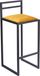 Tabouret de bar 95 cm, noir, avec dossier – Tabouret de bar rembourré en métal style loft - jaune