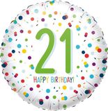 Amscan Folieballon Confetti Bday 21 43 Cm Wit