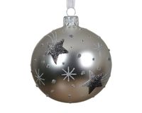 Decoris Kerstbal glas d8 cm zilver
