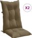 vidaXL Stoelkussens Hoge Rug 120x50x7 cm Stof Gemêleerd Taupe - Set van 2