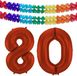 Folat Ballon en aluminium - 80 ans - rouge - 86 cm