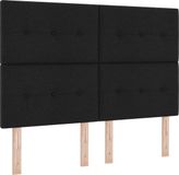 vidaXL Boxspringbed met LED-stripverlichting Zwart 140 x 190 cm Stof