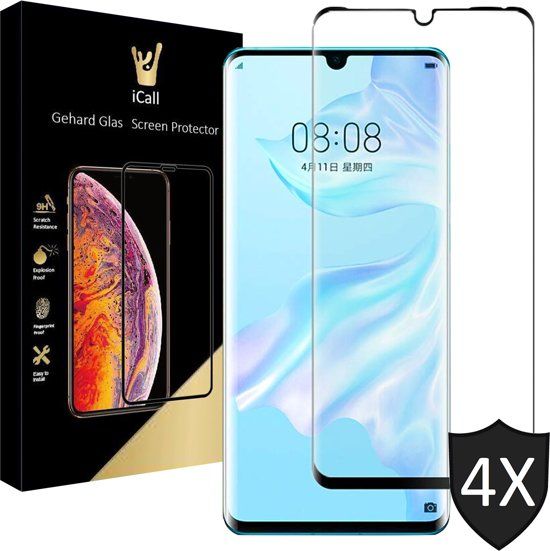 iCall - Huawei P30 Pro Screenprotector - Tempered Glass - 4 Stuks