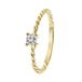 Lucardi Dames Ring gedraaid met zirkonia - Ring - Cadeau - 14 Karaat Goud - Geelgoud