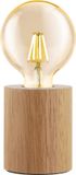 EGLO Turialdo Lampe de table - E27 - 10 cm - Brun - Bois FSC