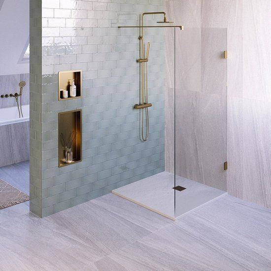 Saniclass Relievo Crag Douchebak - 100x100cm - Mat Wit - Mineraalmarmer