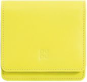 DuDu Flores Portemonnee Leer 10 cm - Dames - Staand formaat - citrus yellow