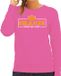 Bellatio Decorations Koningsdag sweater dames - oranje staat mij niet - roze - oranje feestkleding XL
