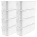 Boîtes de rangement avec couvercle, 8 pièces 28x10,5x9,5 cm