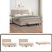 vidaXL Boxspring met matras kunstleer cappuccinokleurig 200x200 cm