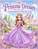 Princess Dresses Coloring Book for Kids Ages 4-8