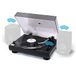 Reloop RT-1 BT draaitafel met riemaandrijving voor DJ en HiFi toepassingen, Bluetooth uitgang voor draadloze verbinding met Bluetooth speakers, Voorgemonteerd Ortofon magnetisch cartridge systeem