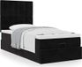 Prolenta Maison Exclusive - Ottomaans bedframe met matrassen, zwart, 80x200 cm, fluweel
