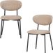 WOOOD Kjeld Eetkamerstoelen - Chenille Stof - Naturel - Set van 2