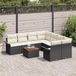 Maison Exclusive - Set de 9 coussins de banc de jardin, noir, en polyrotin