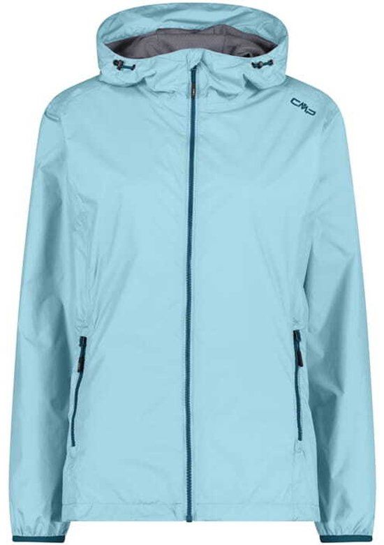 CMP Dames Regenjas met Vaste Capuchon - 33X7496 - Acqua (Blauw) - XS