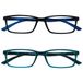 OPULIZE See 2 Stuks Blauw Licht Blokkeert Leesbril Zwart Turkoois Computer Gamen Ontspiegeld Unisex BB9-1Q +1,50