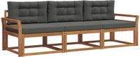vidaXL - Chaise longue loungeset - Acacia hout - Natuurlijk en antraciet