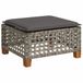 vidaXL Tuinkruk met kussen 63,5x56x32 cm poly rattan grijs
