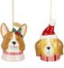 Mica Decorations Ornement Cadeau Set Chien Rose Brun 2 Pièces