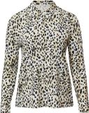 s.Oliver Blouse en jersey élastique avec imprimé léopard pour femmes, manche longue, crème, taille 50