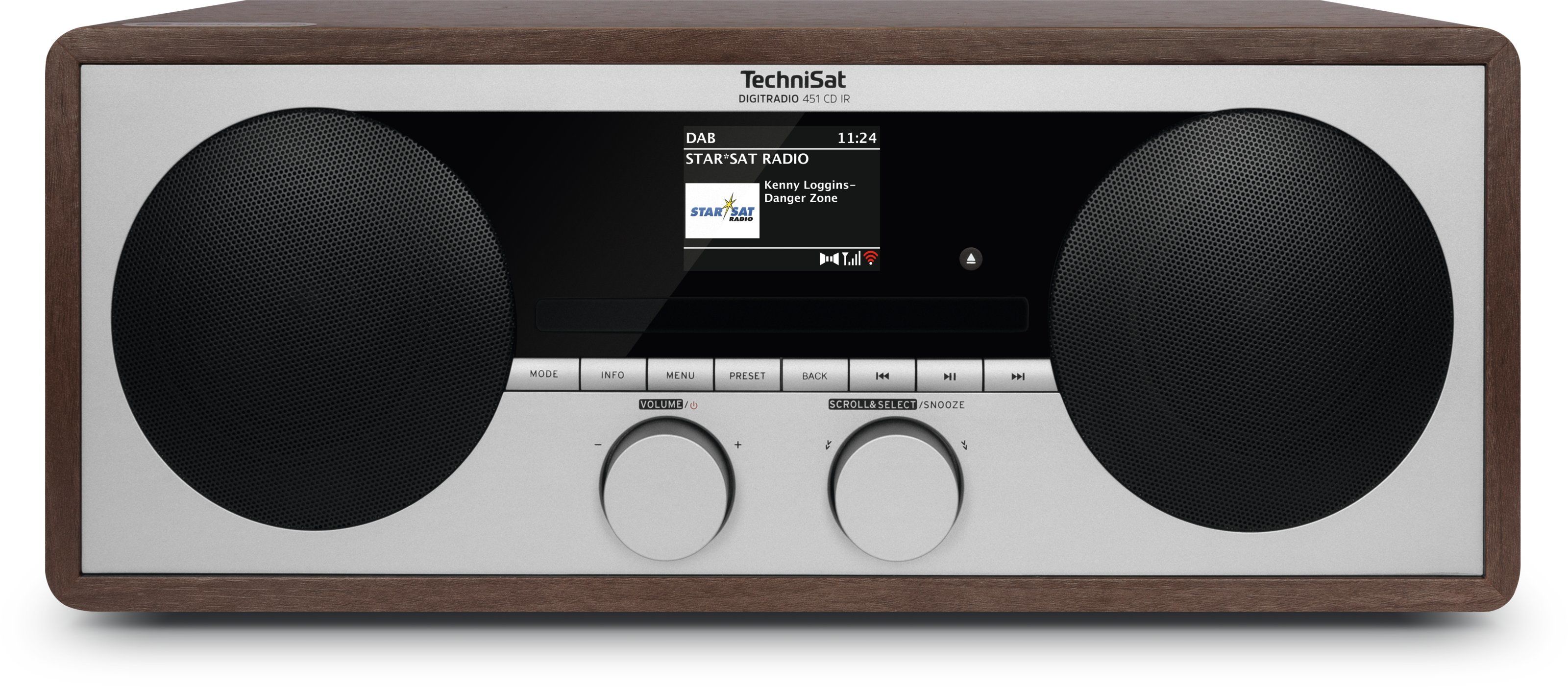 TechniSat DIGITRADIO 451 CD IR Personal Radio - DAB+, FM, CD, WiFi, Bluetooth - Black, Silver, Wood