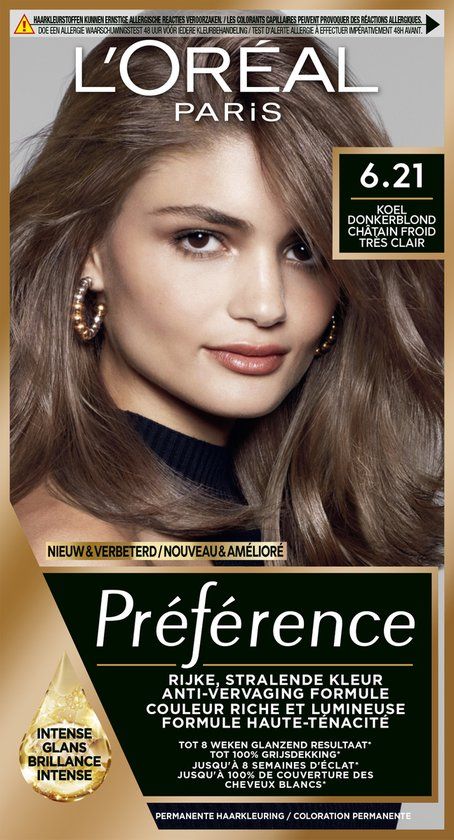 L'Oréal Paris Préférence 6.21 Zeer Licht Koel Bruin - Permanente Haarkleuring