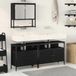 Maison Exclusive - Armoire de salle de bain avec étagères, 3 pièces, noir, bois composite