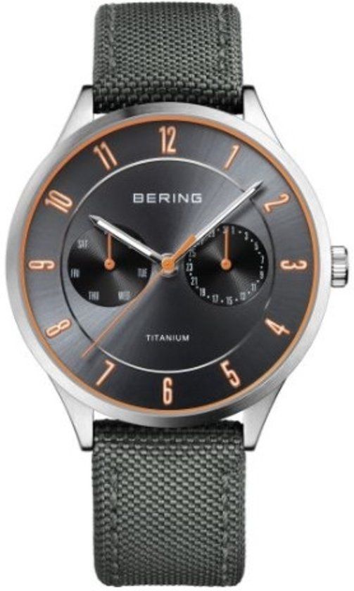 Bering 11539-879 - Horloge - Nylon - Zilverkleurig - Ø 39 mm