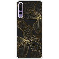 P20 Pro Golden flowers bedrukt siliconen hoesje