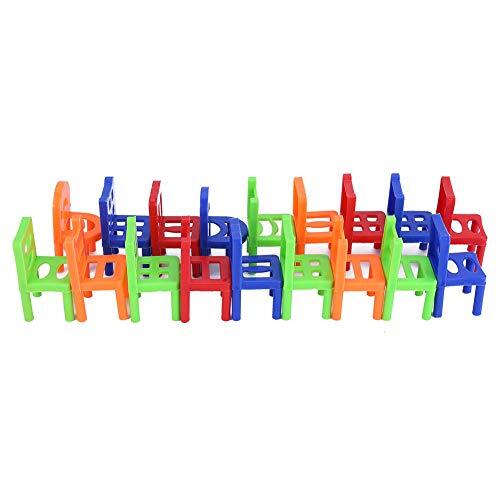 Tnfeeon 18 Pcs Balanceren Speelgoed Plastic Stoelen Multicolor Mini Stack Intelligentie Multiplayer Balance Game Kids Play Game Leren Speelgoed Speelset Voor Unisex Kids Jongens