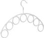 Merkloos / Sans marque 3x sjaalhanger antislip, met 7 houders voor sjaals, sjaalhouder HxB: ca. 24,5 x 38 cm, Ø 5 cm, lichtgrijs