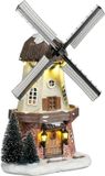 Luville Windmill - Polyresin - 27 cm - Bruin/Grijs/Rood/Wit/Zwart
