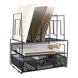 Blu Monaco Bureau-organizer met bestandsorteerders en lade, zwart