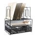 Blu Monaco Bureau-organizer met bestandsorteerders en lade, zwart