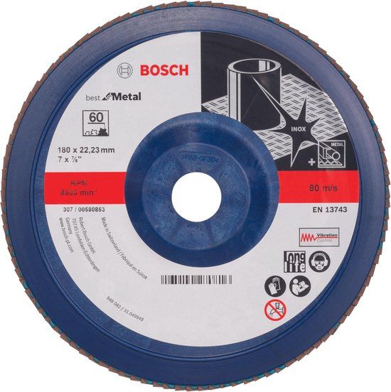 Bosch Accessoires Bosch Lamellenschijf 180 x 571, Best for Metal, 60