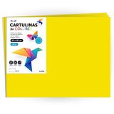 Cartulina m-office Cartulina de Colores, Cartulina Grande 50x65cm Colores Claros e Intensos, Cartulinas de Colores 180gr para Manualidades, Diseños Creativos y Proyectos de Arte (x25 hojas, amarillo fuerte)