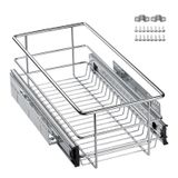Sotech Télescopique 30 cm tiroir à extension complète avec glissières à roulement à billes capacité de charge 20 kg chrome poli