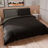 PETTI Artigiani Italiani - Dekbedovertrekset 200x200 cm met 1 Kussensloop 50x80 cm, Zachte Microvezel, Donkergrijs - Zwart