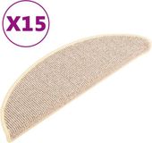 vidaXL Trapmatten 15 stuks Wit en Bruin 56x17x3 cm