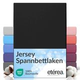 etérea Himmlische Qualität etérea Jersey Hoeslaken 140x200 - 160x200 cm Oekotex Made in Green - 100% katoen - zwart