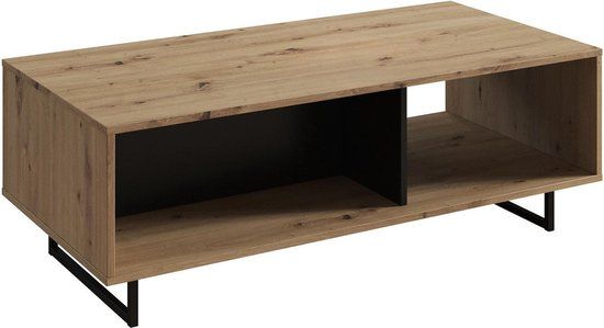 MEUBELLA Saturn Salontafel - Eiken/Zwart - 120cm - Industrieel