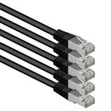 1aTTack.de 0,5m CAT6 LAN-netwerkkabel RJ45 1000 Mbit, 5 stuks - zwart