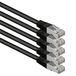 1aTTack.de 0,5m CAT6 LAN-netwerkkabel RJ45 1000 Mbit, 5 stuks - zwart