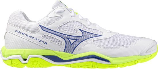 Mizuno Wave Phantom Indoor Schoenen Handbal Unisex Wit/Lichtgeel/Dazzling Blauw Maat 41