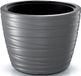 Prosperplast Pot de fleurs Amazing - extérieur/intérieur - plastique - gris pierre - D47 x H35 cm - avec pot intérieur