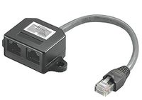 PremiumCord Modulaire RJ45-verdeler tot 2x RJ45-aansluiting, parallelle schakeling, kabellengte 15 cm.