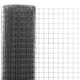 Merkloos Kippengaas Geplastificeerd - 10 x 0.5 Meter - Maaswijdte 19x19 mm - PVC Coating Grijs - Antraciet