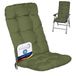 Beautissu Flair HL Coussin de chaise Haut dossier 120x50x8 cm vert olive – Coussin de chaise de jardin